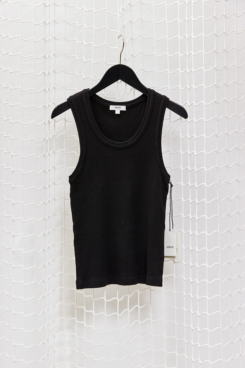 Black Cotton Tank Top