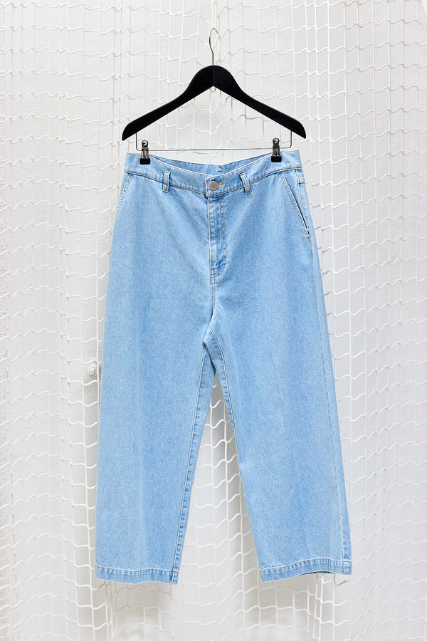 Straight Light Blue Denim Pants