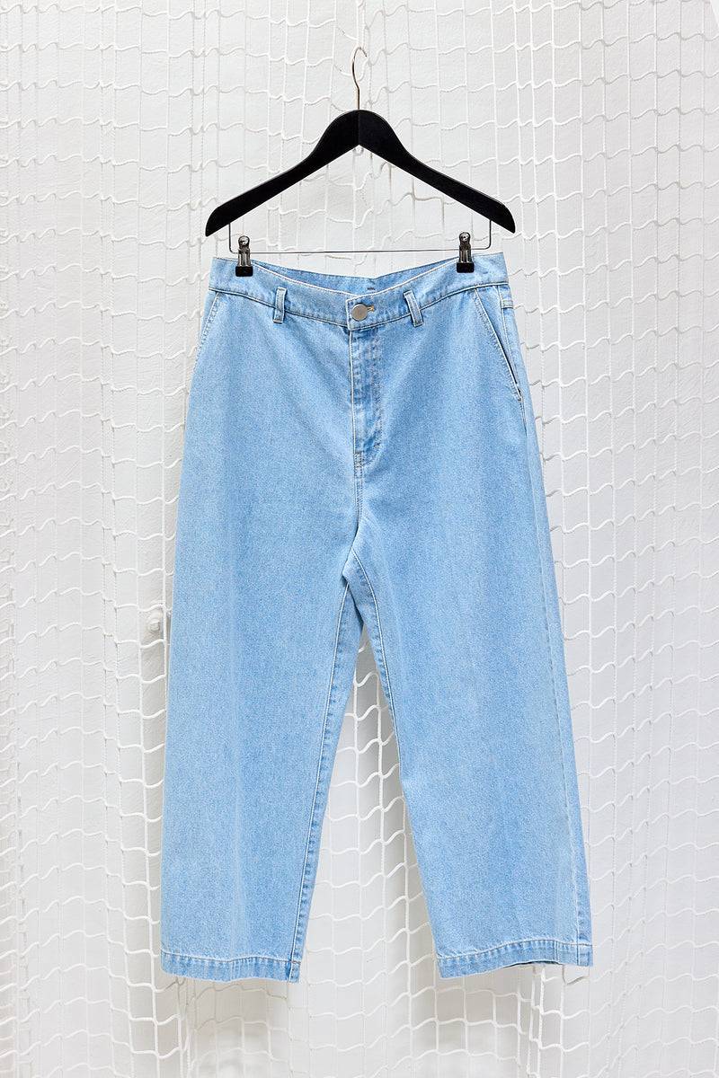 Straight Light Blue Denim Pants