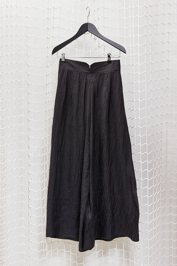 Black silk trousers