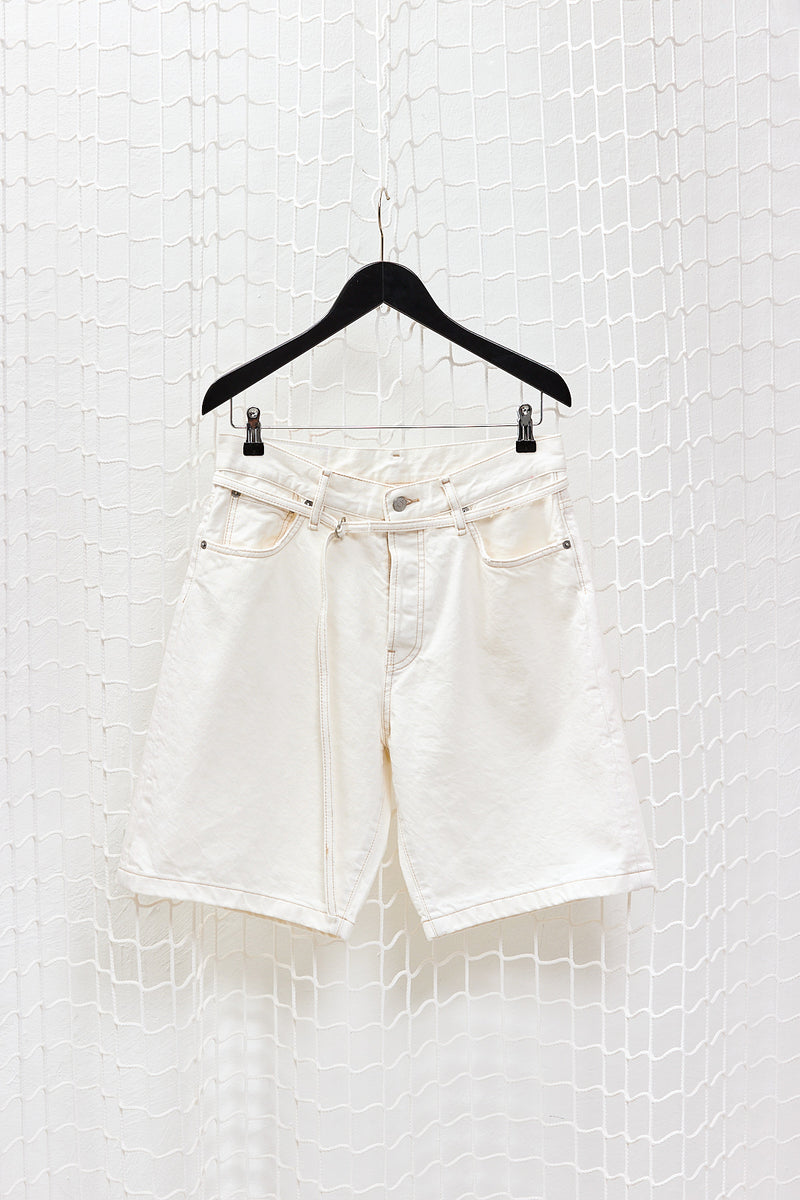 Ecru Denim Shorts